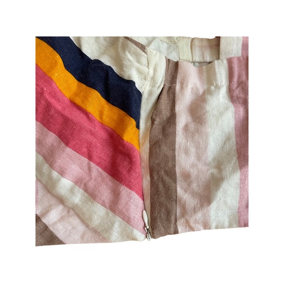 DO+BE Linen Blend Chevron Striped Crop Top w/ V Cut - Size Small - Picture 6 of 7